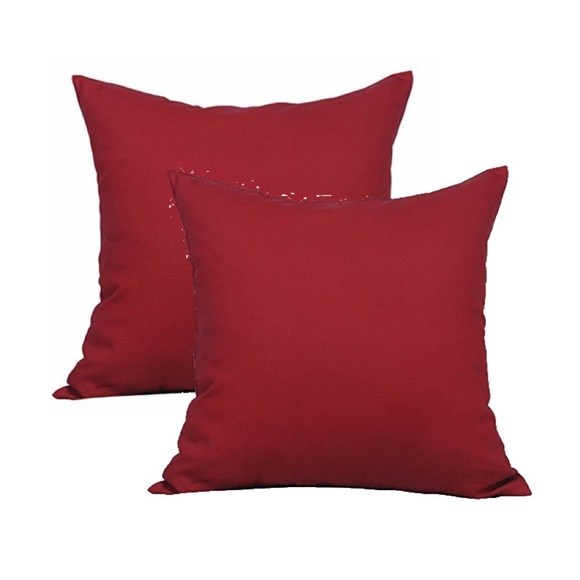 TANGDEPOT | SET OF 2 DEEP RED PILLOW ACCENT COVERS - Picture 2 of 2